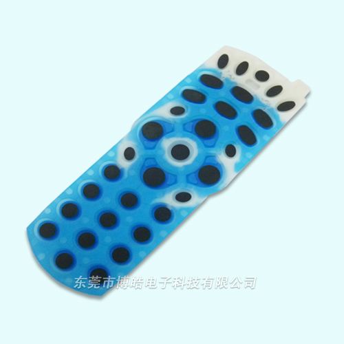 藍(lán)色款式DVD機遙控器硅膠按鍵&mdash;&mdash;油墨導(dǎo)電