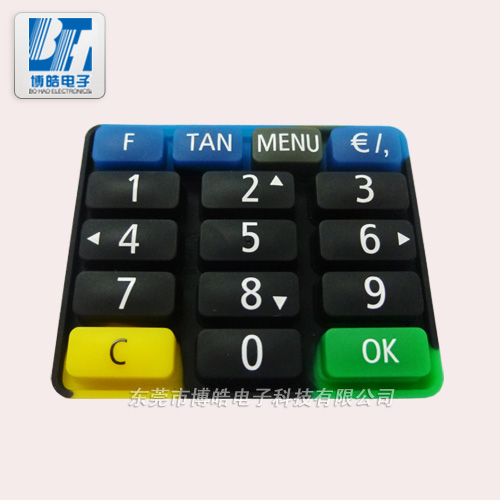 提供用油墨導(dǎo)電的POS機(jī)防水硅膠按鍵