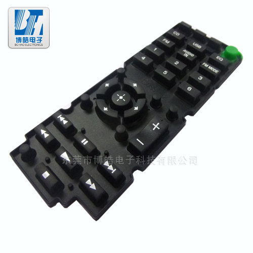 博皓提供帶導電功能的電視機遙控器硅膠按鍵定制