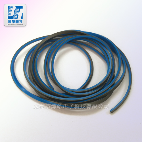 碳鎳硅膠+藍色硅膠雙色擠出成型導電硅膠條