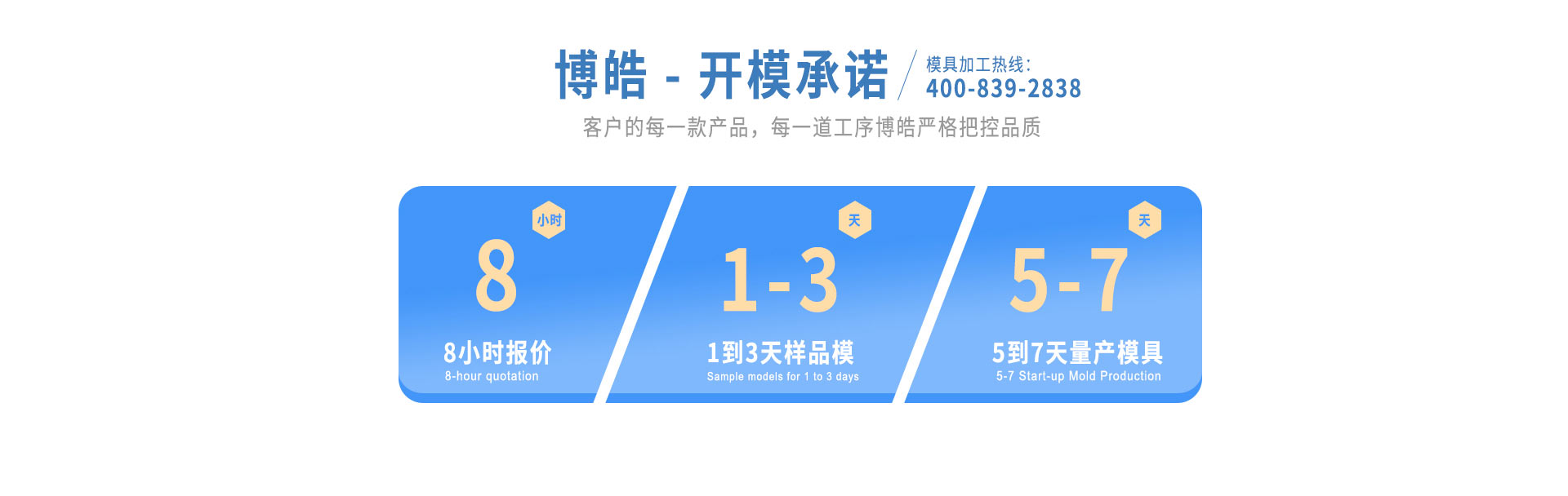 博皓開(kāi)模承諾